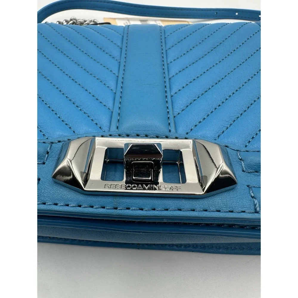 Rebecca Minkoff Chevron Quilted Small Love Crossbody Bag Marina NWT